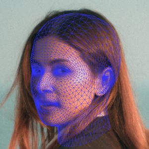 3D wireframe of a woman